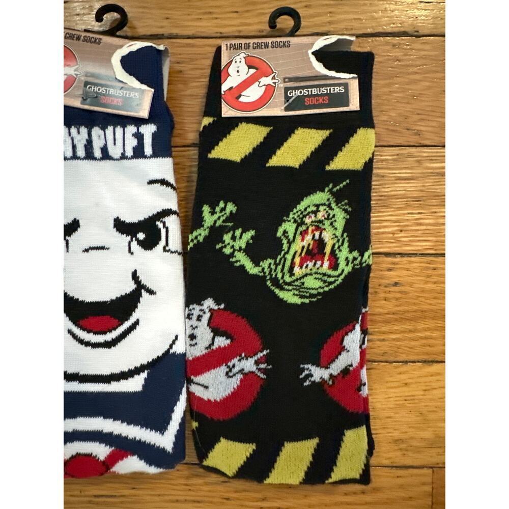 NEW 3pk Ghostbusters Novelty Socks, Size 6-12, Slimer, Stay Puft Marshmallow Man - Picture 4 of 5